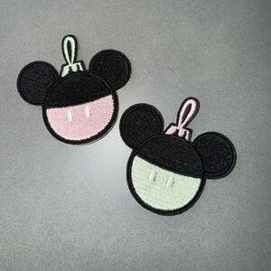 2 Mickey Ornament Embroidered Patches